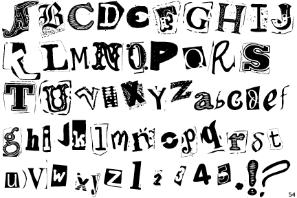 Free ransom letter font