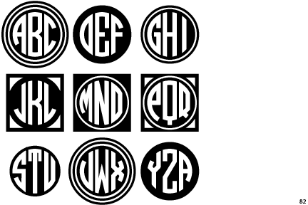 Circle Monograms Three Black