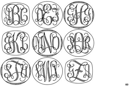 Vine Monograms Engraved
