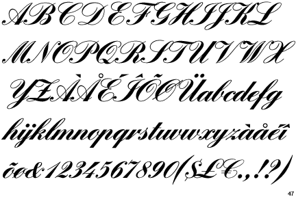 script writing font