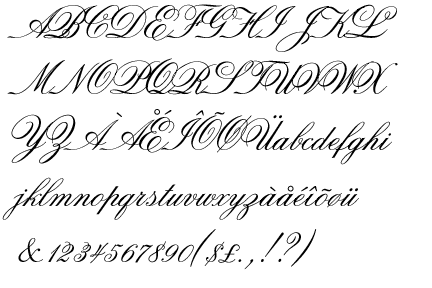 Old Fashioned Handwriting Alphabet 33