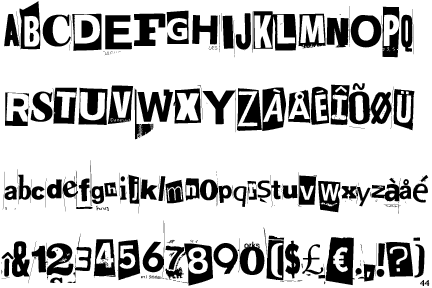 Free ransom letter font