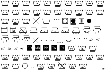 Washing symbols font free