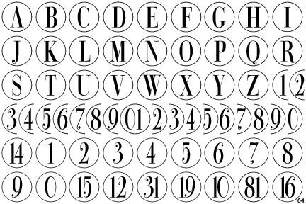 Bullet Numbers Bodoni Cond Pos