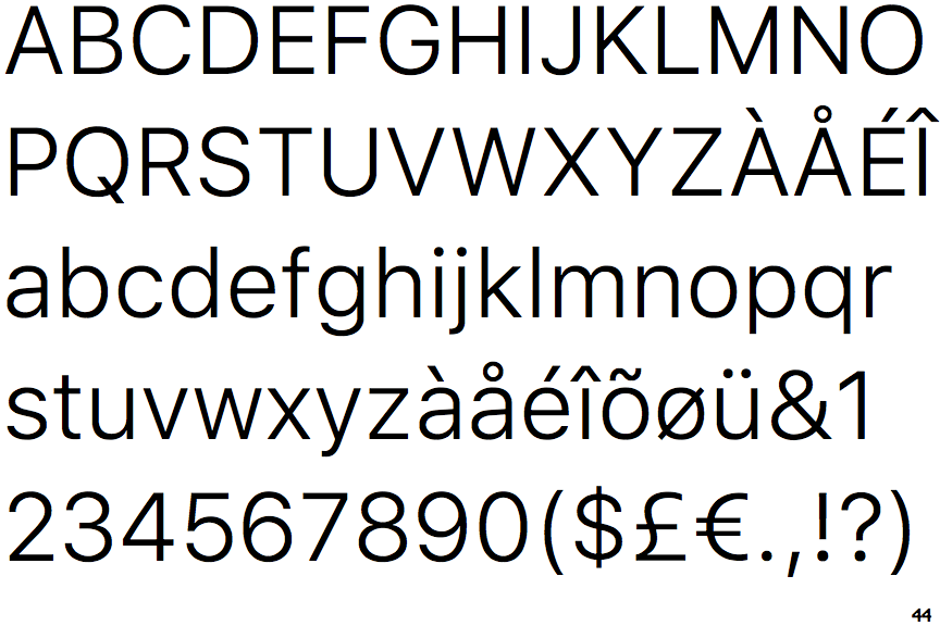 San Francisco UI Text Light