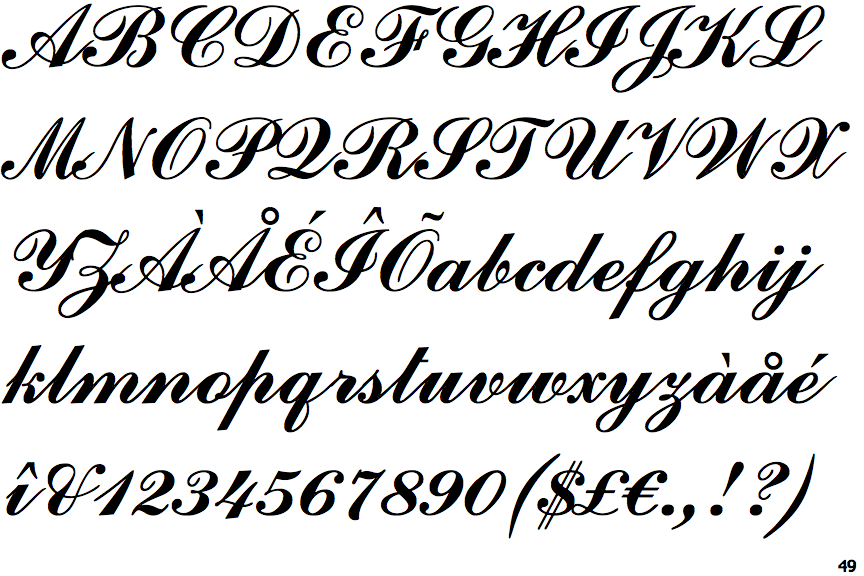 copperplate calligraphy alphabet