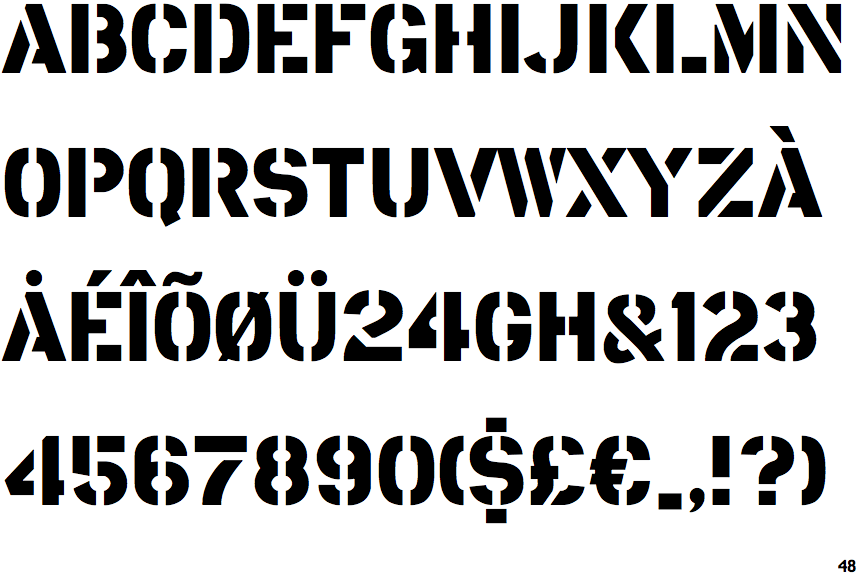 sans serif stencil font