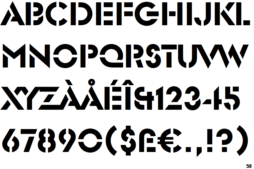 Fontscape Home > Appearance > Stencil > Sans-serif