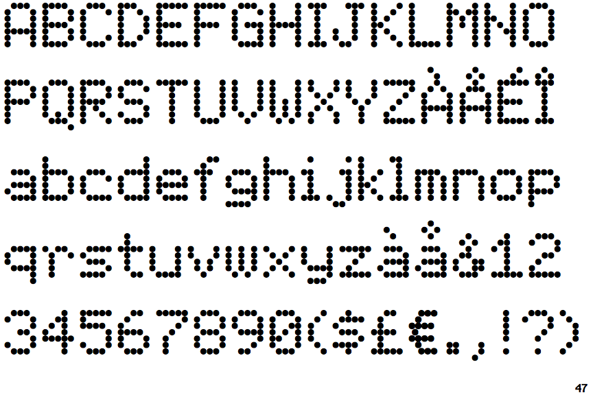 dot matrix font microsoft word