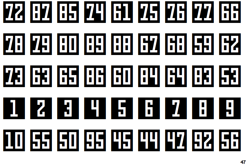 Numbers Style Three Square Negative