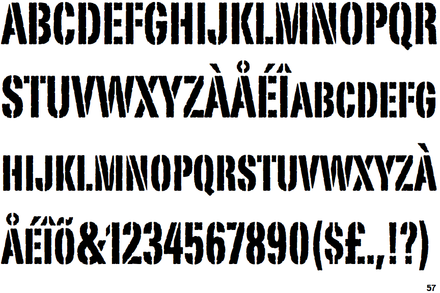 Fontscape Home > Appearance > Stencil > Sans-serif