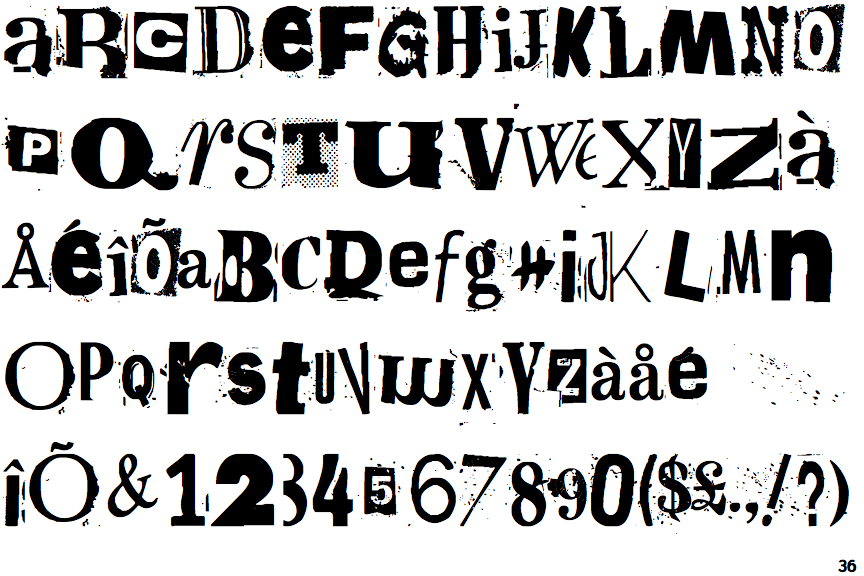 Free ransom letter font