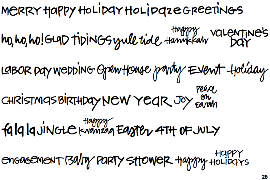 Holiday and Party Words