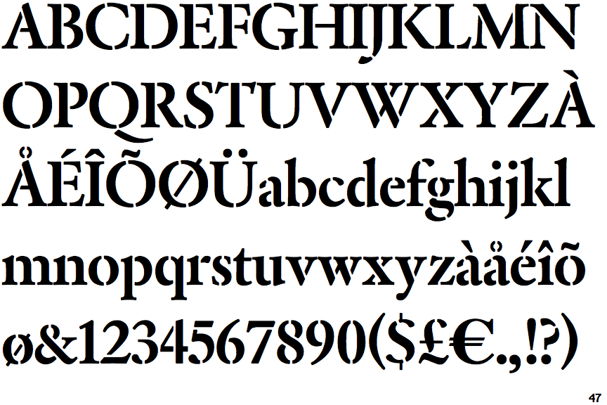 URW Garamond Stencil