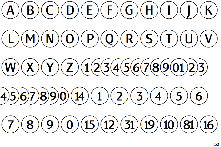 Free fonts letters in circles